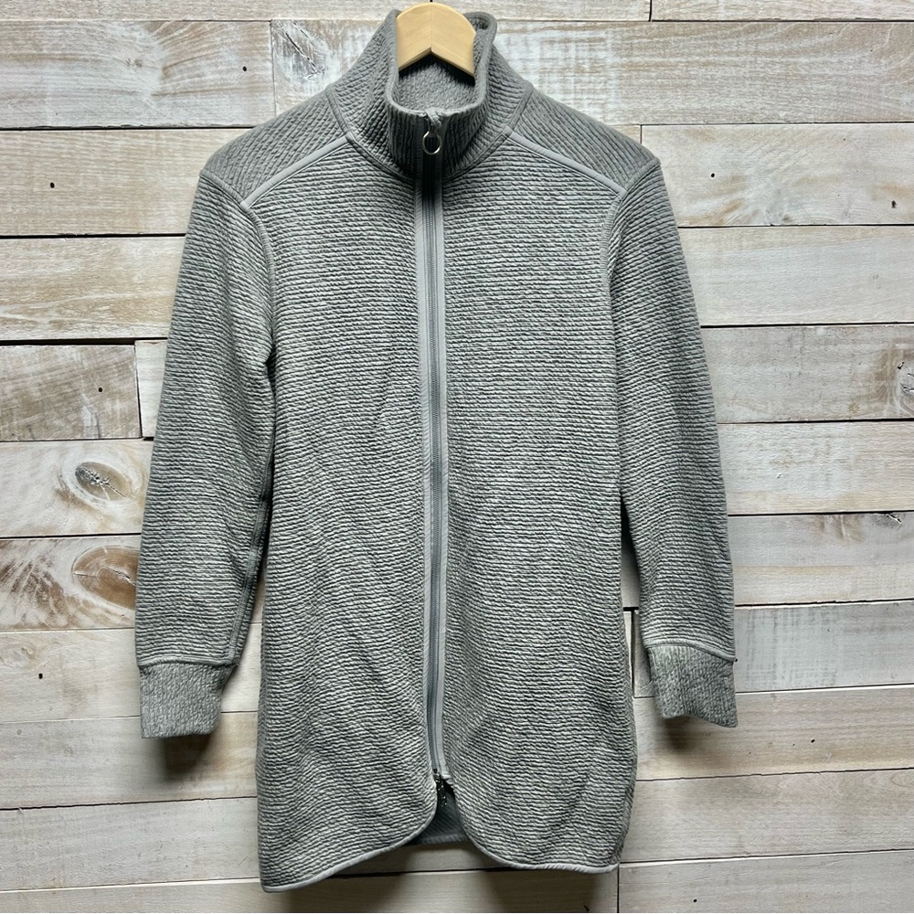 Lululemon On Repeat Jacket Womens 4 Gray Long Length Breathable Quick Dry‎